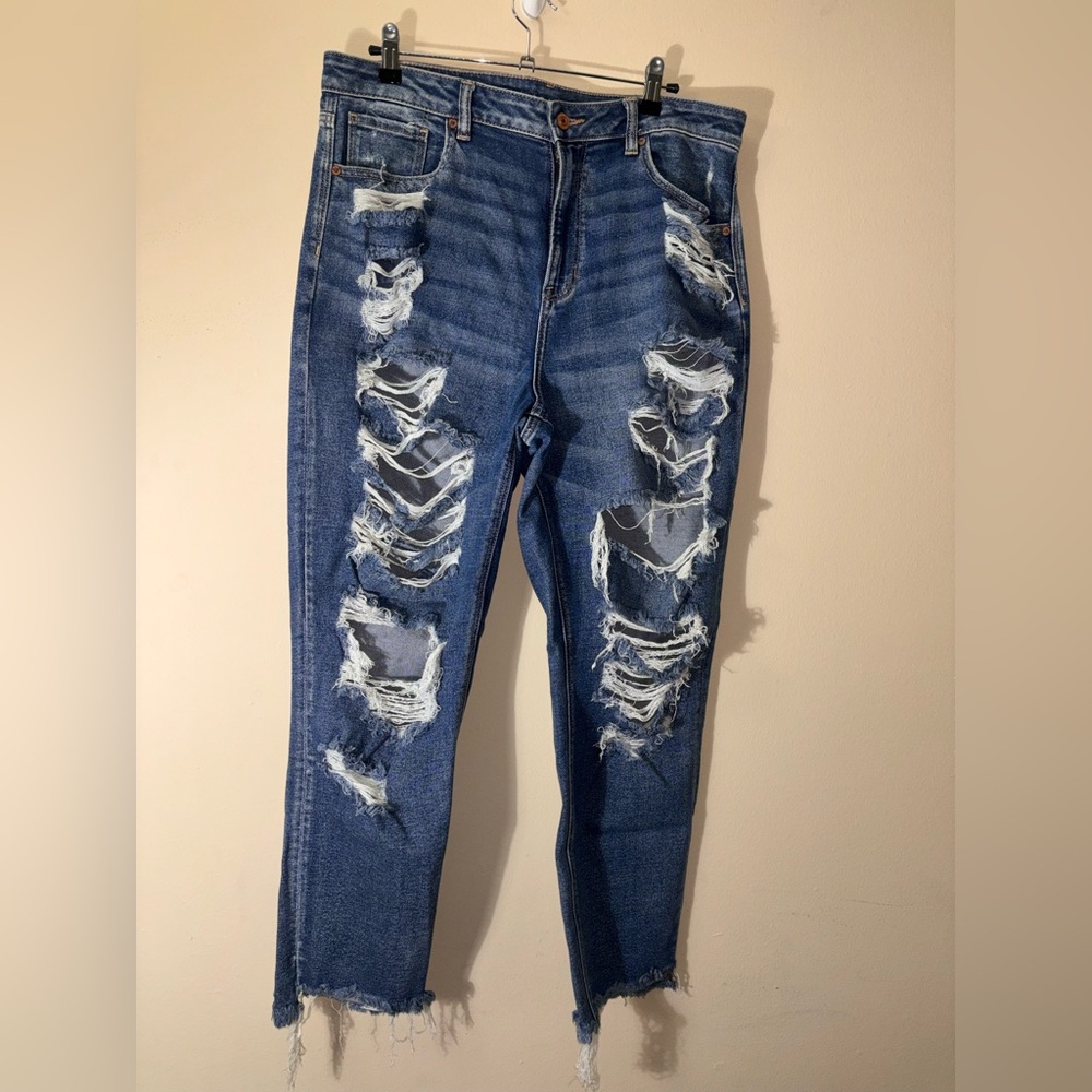 American Eagle Outfitters Ripped Blue Skinny Jeans